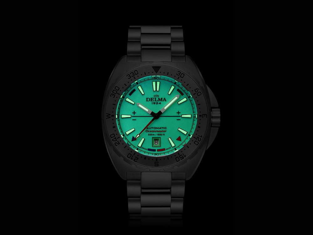 Delma Diver Oceanmaster Lume Automatik Uhr, Grün, 44 mm, 41701.670.6.149