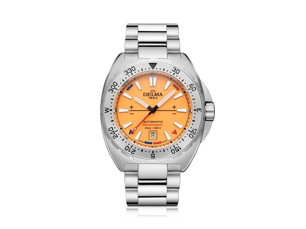 Delma Diver Oceanmaster Lume Uhr, Orange, 44 mm, 41701.670.6.159