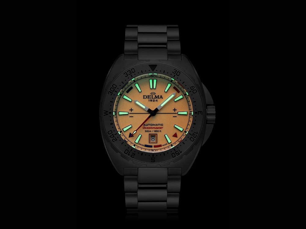 Delma Diver Oceanmaster Lume Uhr, Orange, 44 mm, 41701.670.6.159