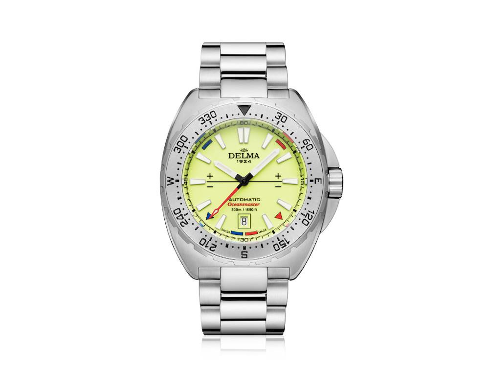 Delma Diver Oceanmaster Lume Automatik Uhr, Gelb, 44 mm, 41701.670.6.169