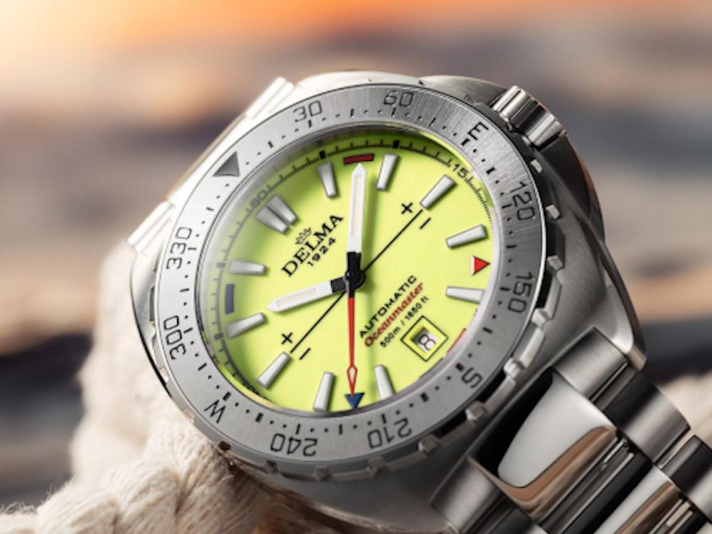 Delma Diver Oceanmaster Lume Automatik Uhr, Gelb, 44 mm, 41701.670.6.169