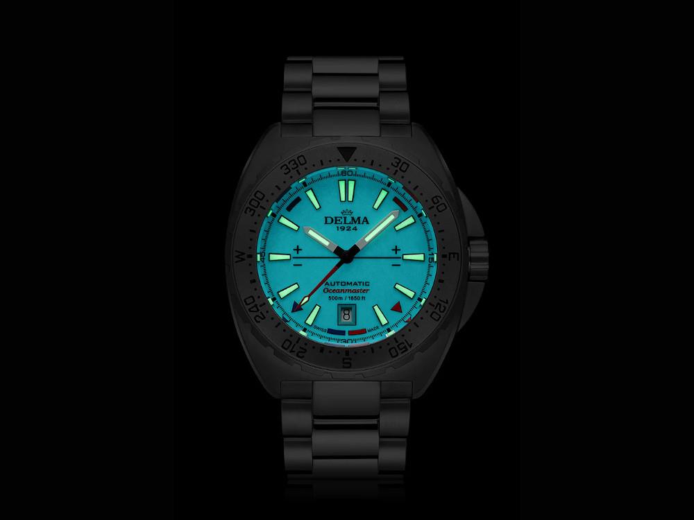 Delma Diver Oceanmaster Lume Automatik Uhr, Blau, 44 mm, 41701.670.6.199