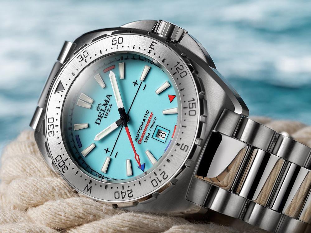 Delma Diver Oceanmaster Lume Automatik Uhr, Blau, 44 mm, 41701.670.6.199