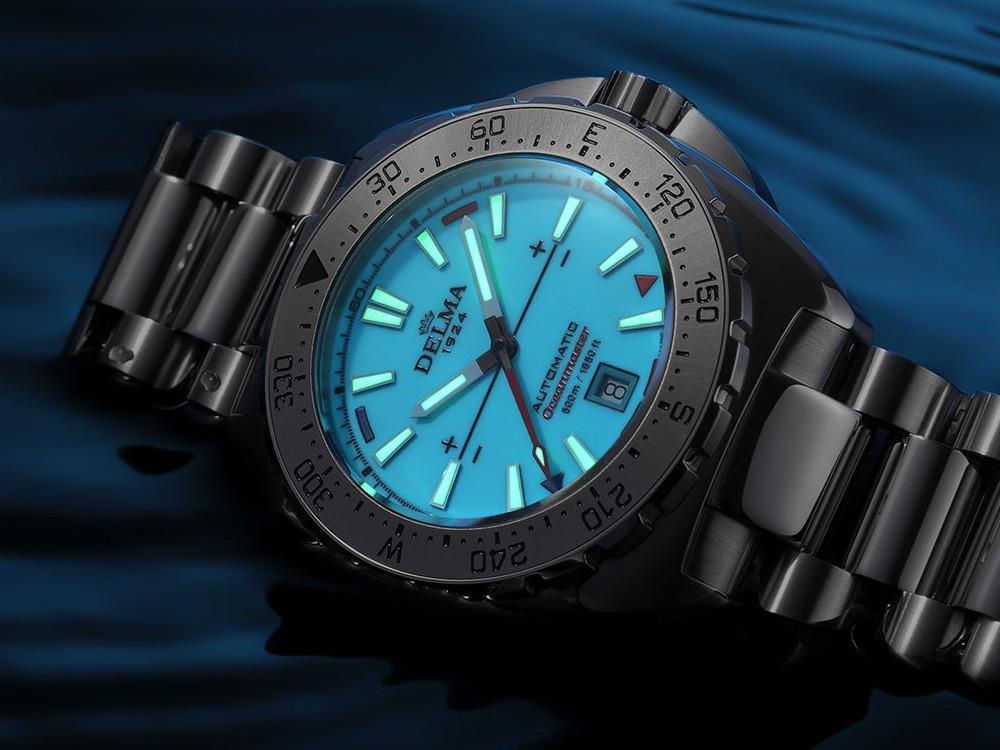 Delma Diver Oceanmaster Lume Automatik Uhr, Blau, 44 mm, 41701.670.6.199