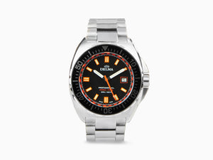 Delma Diver Shell Star Quartz Uhr, Schwarz, 44 mm, 20 atm, 41701.676.6.031
