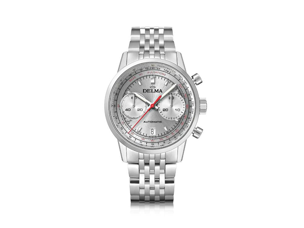 Delma Racing Continental Pulsometer Automatik Uhr, Silber, 41701.702.6.068
