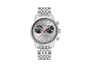 Delma Racing Continetal Quartz Uhr, Ronda Z50, Silber, 42 mm, 41701.704.6.061