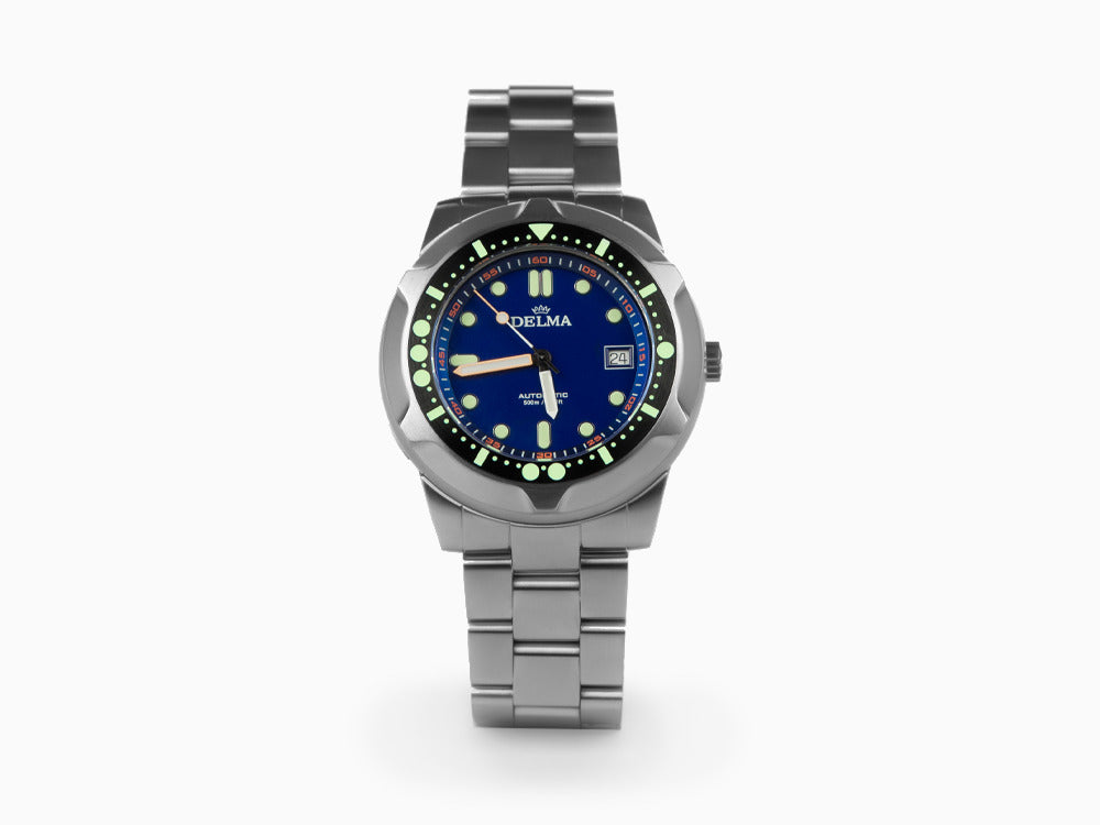 Delma Diver Quattro Automatik Uhr, Blau, Limitierte Edition, 41701.744.6.048