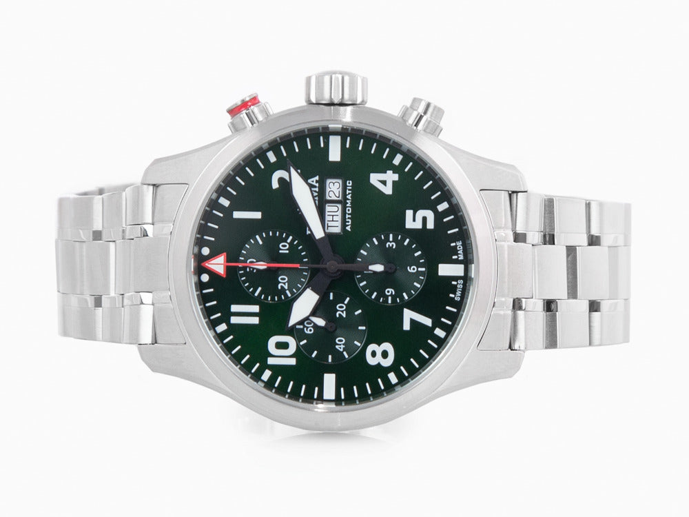 Delma Aero Commander Automatik Uhr, Grün, 45 mm, Chronograph, 41702.580.6.149