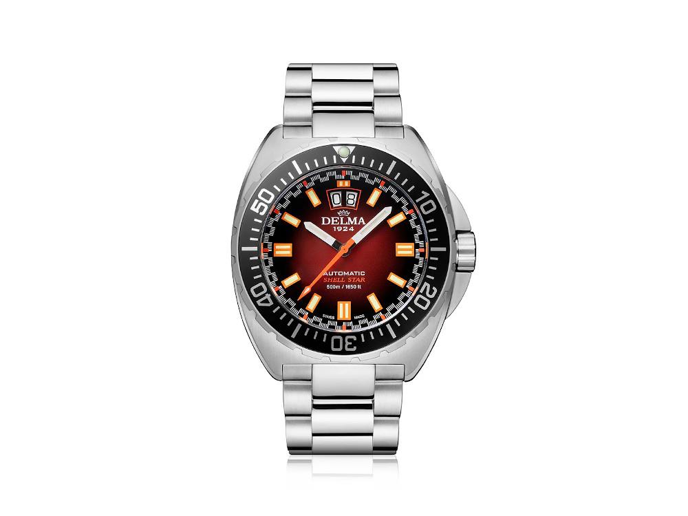Delma Shell Star Big Date Automatik Uhr, Braun, 44 mm, 41703.736.6.091