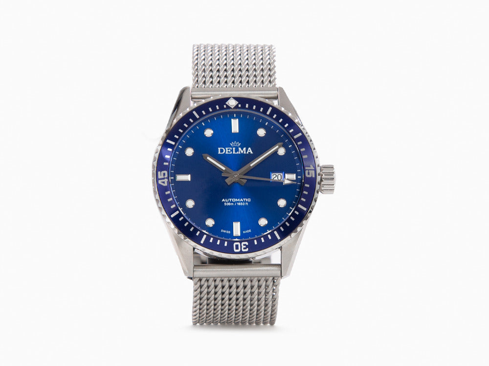 Delma Diver Cayman Automatik Uhr, Blau, 42 mm, 41801.706.6.041
