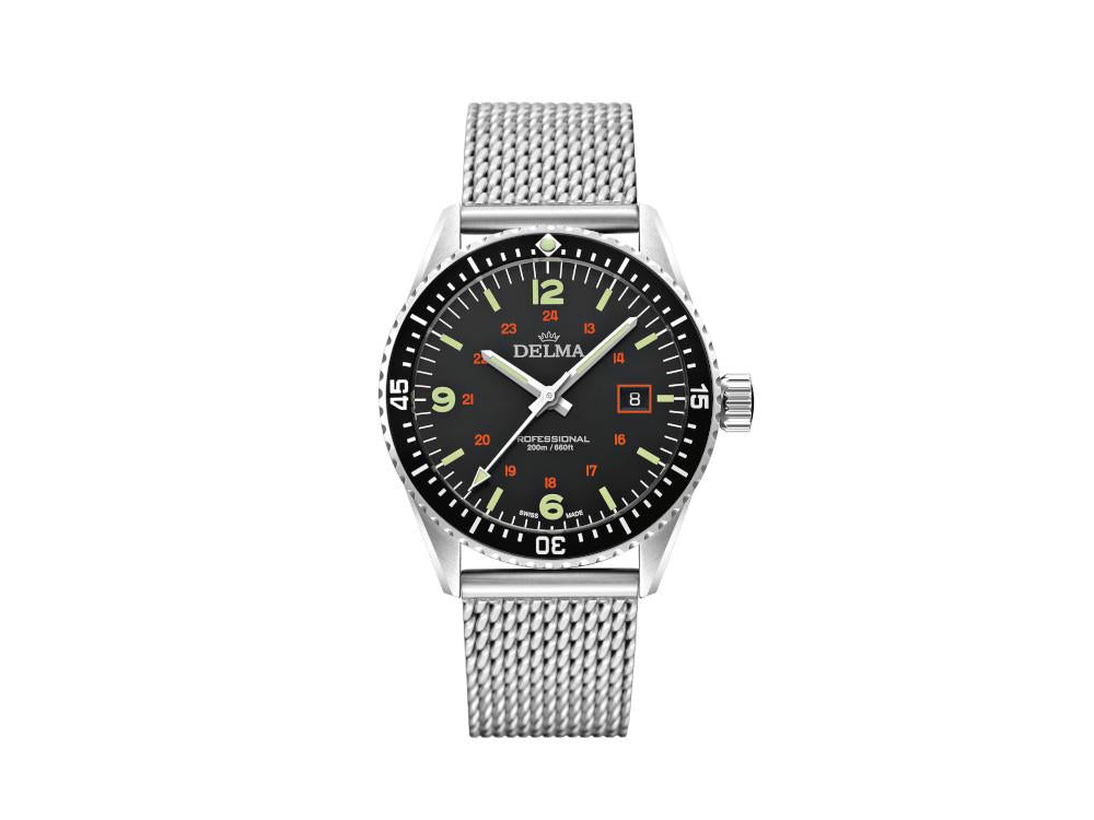 Delma Diver Cayman Field Quartz Uhr, Schwarz, 42 mm, 41801.708.6.034