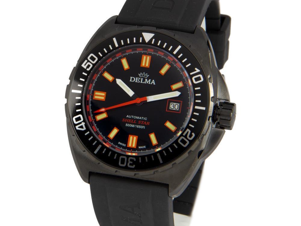 Delma Diver Shell Star Black Tag Automatik Uhr, Limitierte Ed 
