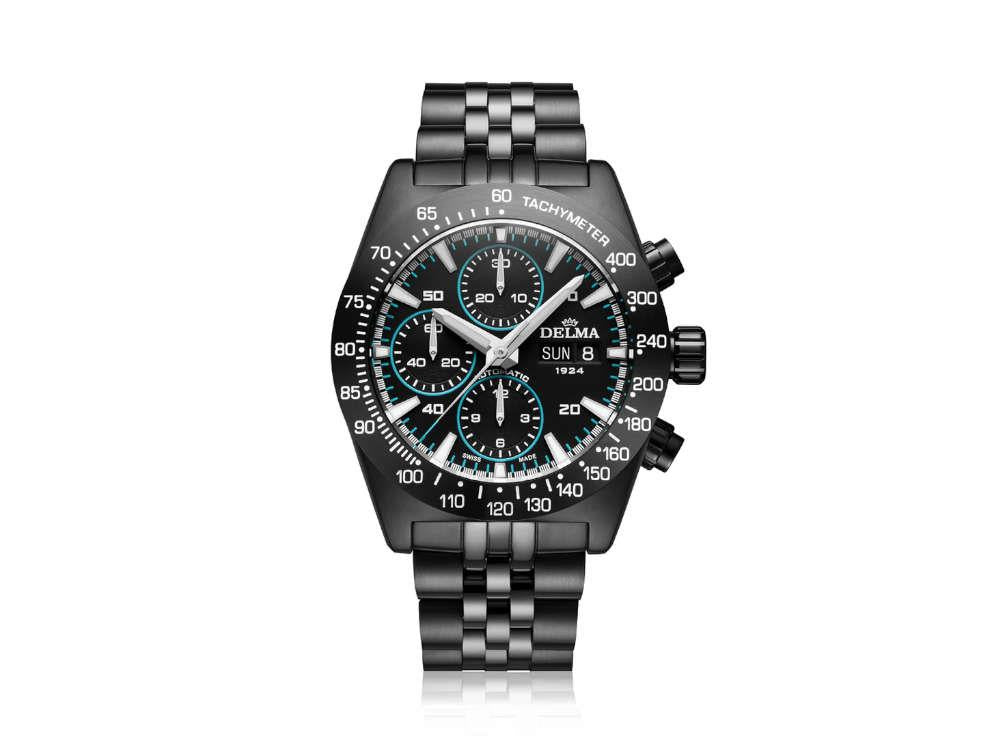 Delma Montego Black Edition  Automatik Uhr, DLC, Schwarz, 42 mm, 44701.732.6.033