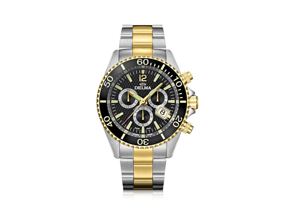 Delma Diver Santiago Chronograph Quartz Uhr, PVD, 43 mm, 52701,564.6.038