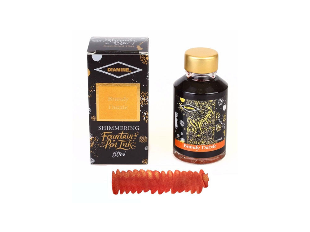 Diamine Shimmering Brandy Dazzle Tintenfass, 50ml, Glass