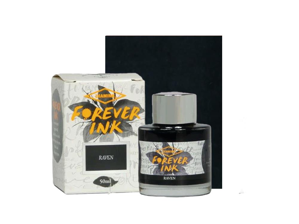 Diamine Forever Ink Collection Tintenfass- Permanente Tinte Raven, Schwarz