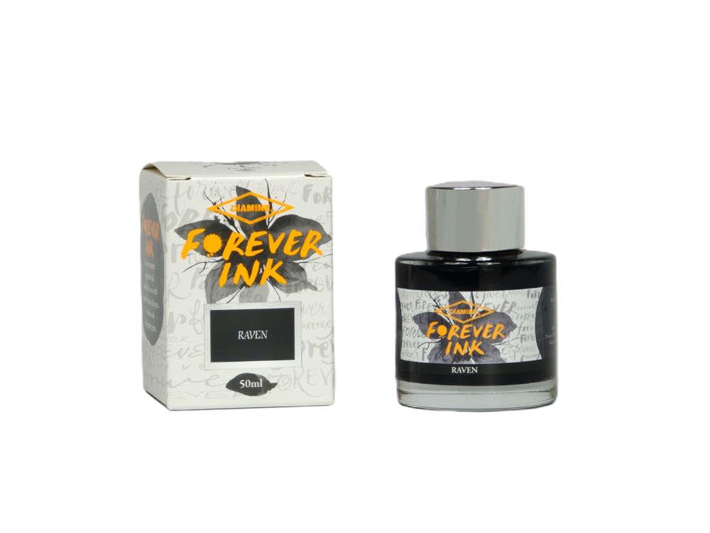 Diamine Forever Ink Collection Tintenfass- Permanente Tinte Raven, Schwarz
