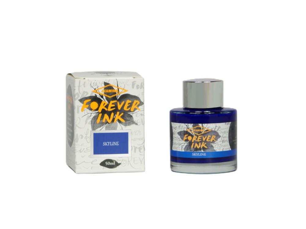 Diamine Forever Ink Collection Tintenfass- Permanente Tinte Skyline, Blau, 50ml
