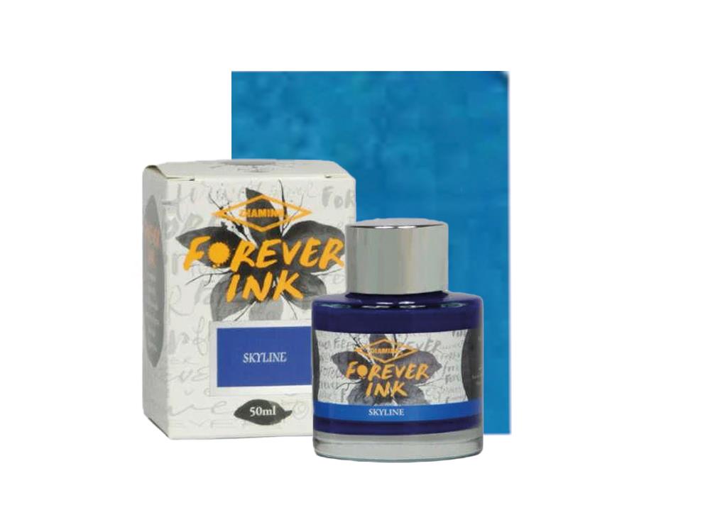Diamine Forever Ink Collection Tintenfass- Permanente Tinte Skyline, Blau, 50ml