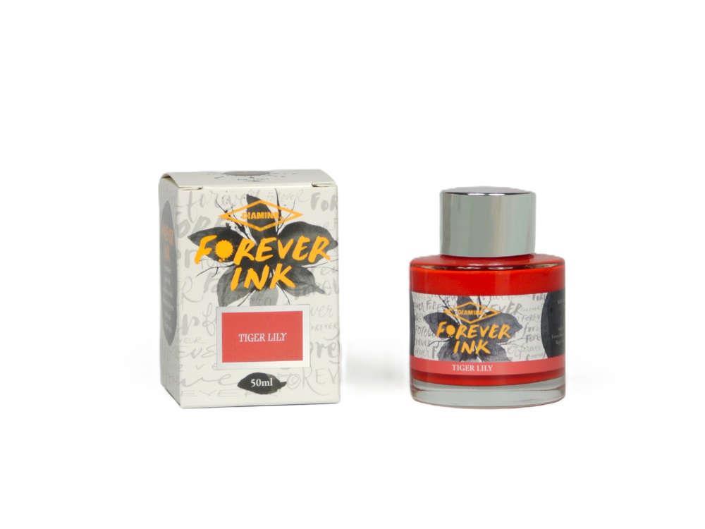 Diamine Forever Ink Collection Tintenfass- Permanente Tinte Tiger Lily, 50ml