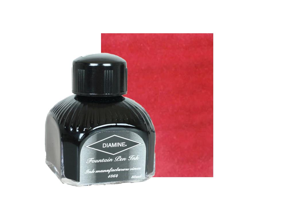 Diamine Tintenfass, 80ml., Maroon, Italianische Glass Flasche