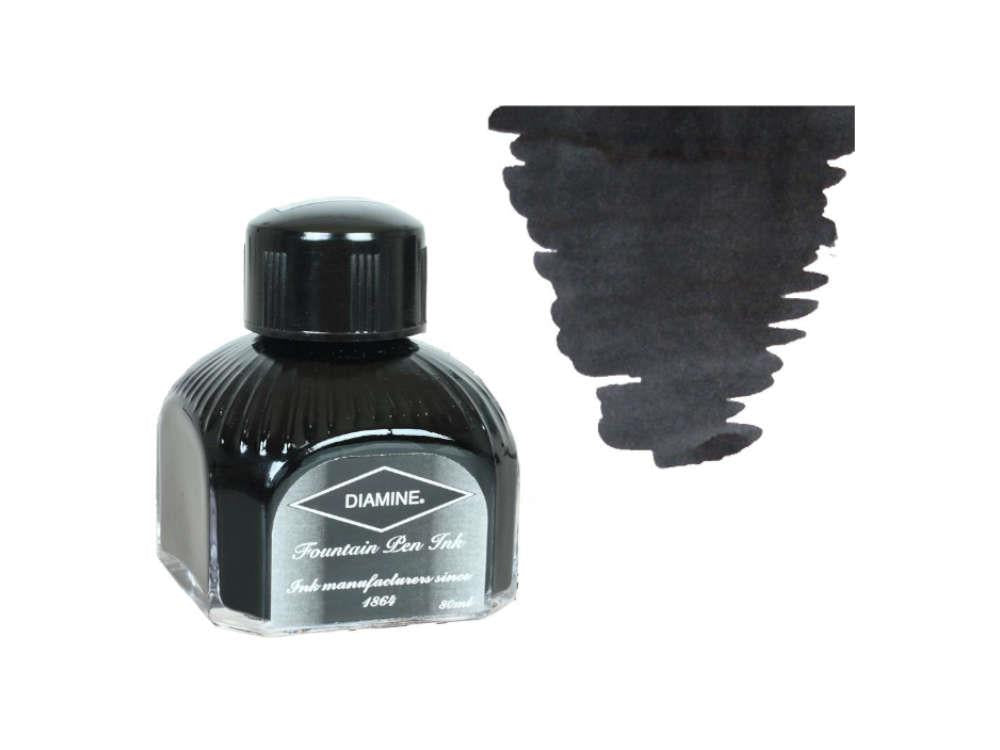 Diamine Quartz Black Tintenfass, 80ml., Italianische Glass
