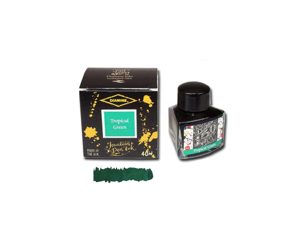 Diamine 1864 Tropical Green Tintenfass, 150th Anniversary, 40ml, Glass