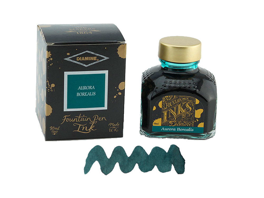 Diamine Aurora Borealis Tintenfass, 80ml., Glass