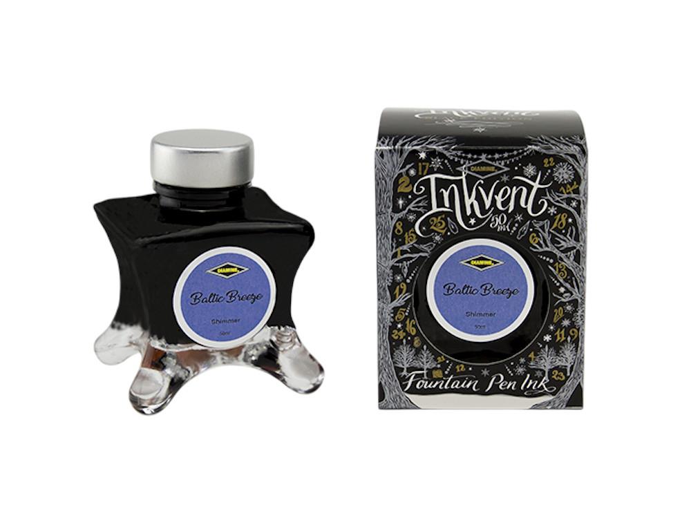 Diamine Ink Vent Black Shimmer Baltic Breeze Tintenfass, 50ml, Blau, Glass