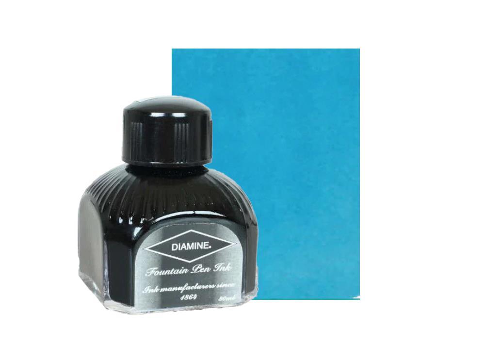 Diamine Tintenfass Beau Blue, 80ml.,  Italianische Glass Flasche
