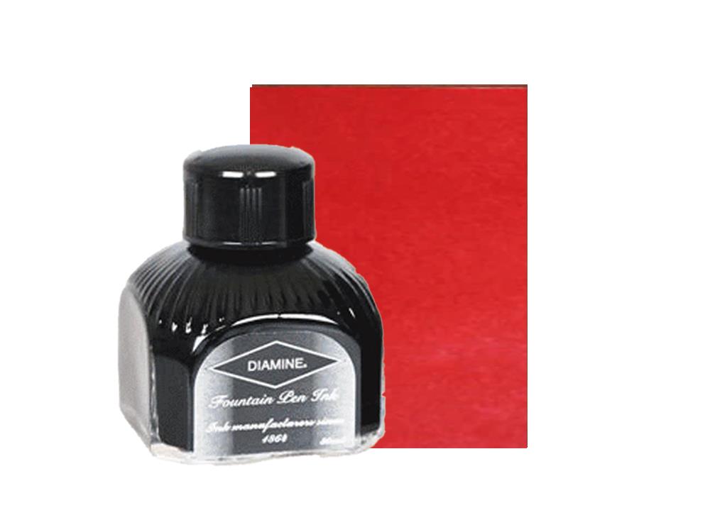 Diamine Tintenfass Classic Red, 80ml., Italianische Glass Flasche