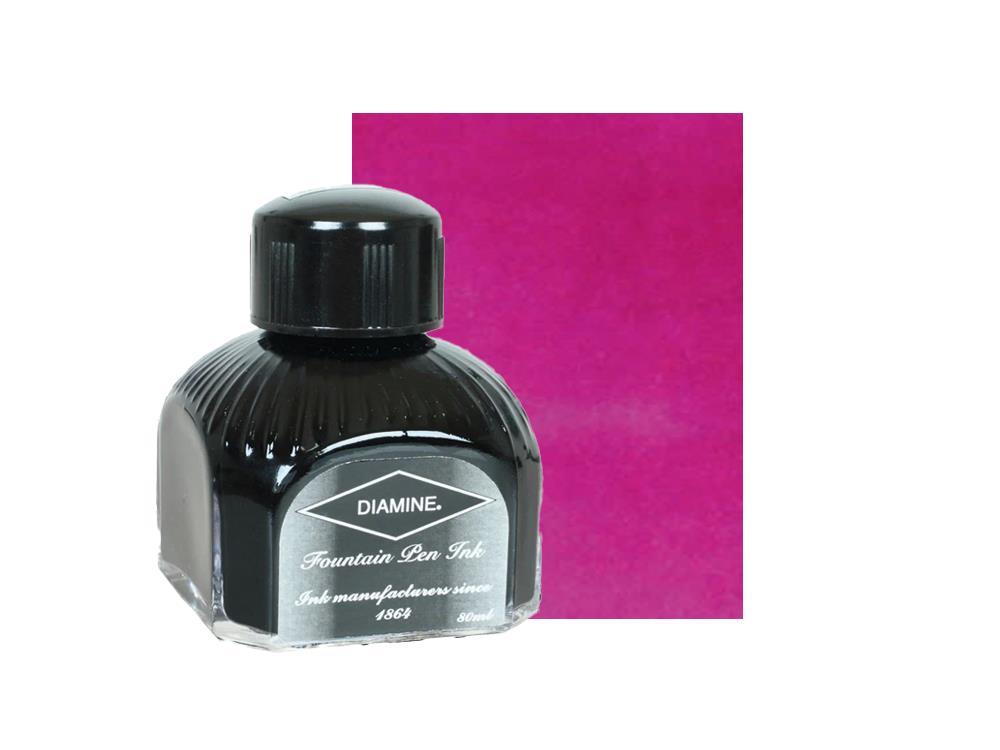 Diamine Tintenfass Deep Magenta, 80ml., Italianische Glass Flasche