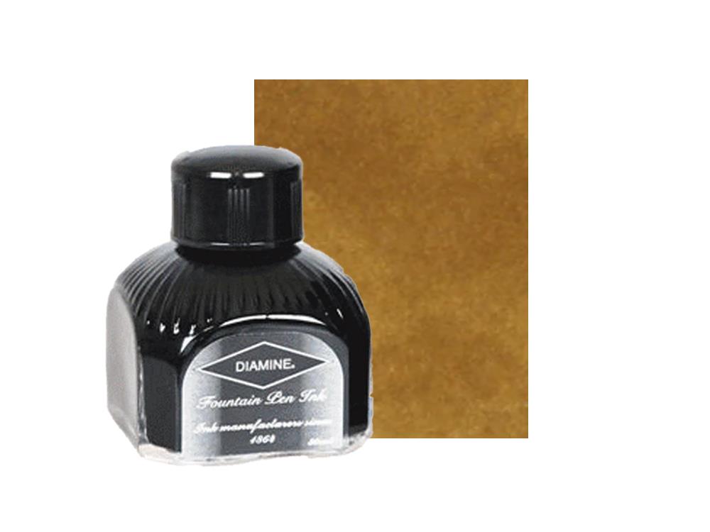 Diamine Tintenfass Golden Brown, 80ml, Italianische Glass Flasche