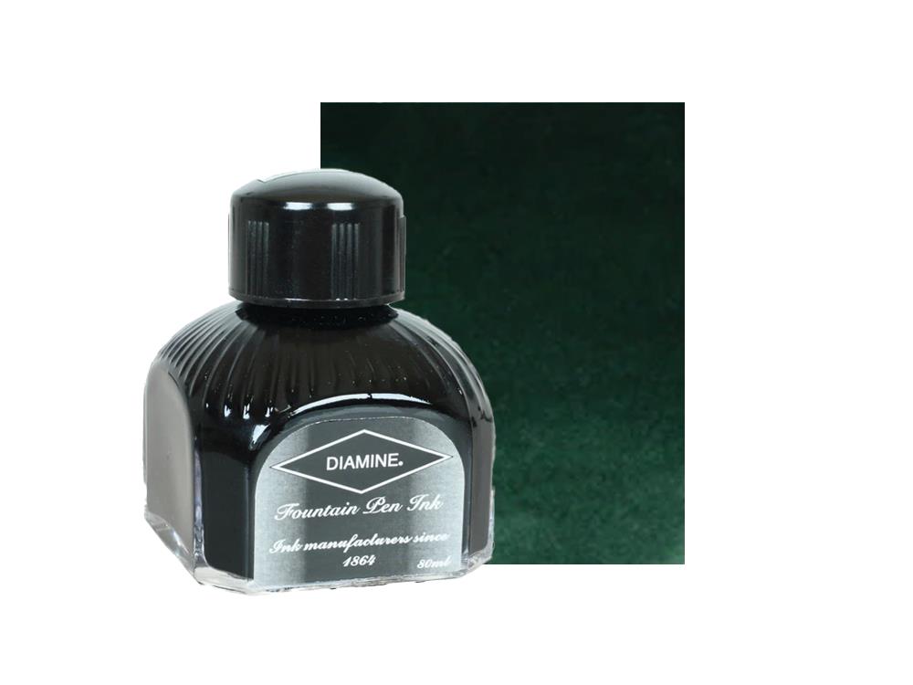 Diamine Tintenfass Green Black, 80ml, Italianische Glass Flasche