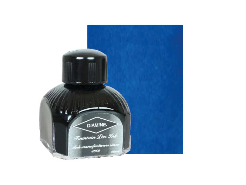 Diamine Tintenfass Kensington Blue, 80ml, Italianische Glass Flasche