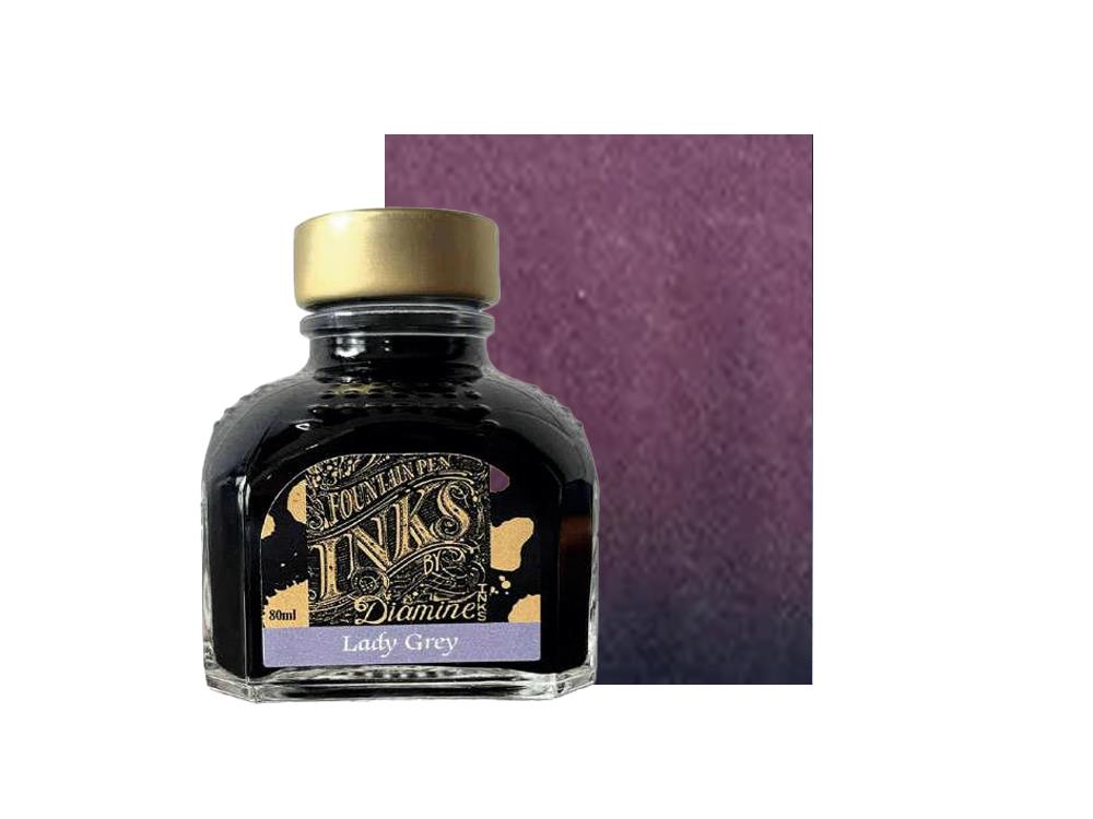 Diamine Standard Lady Grey Tintenfass, 80ml., Dunkelviolett, Glass