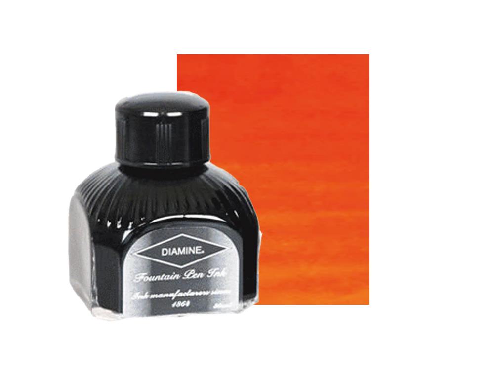 Diamine Tintenfass Orange, 80ml, Italianische Glass Flasche