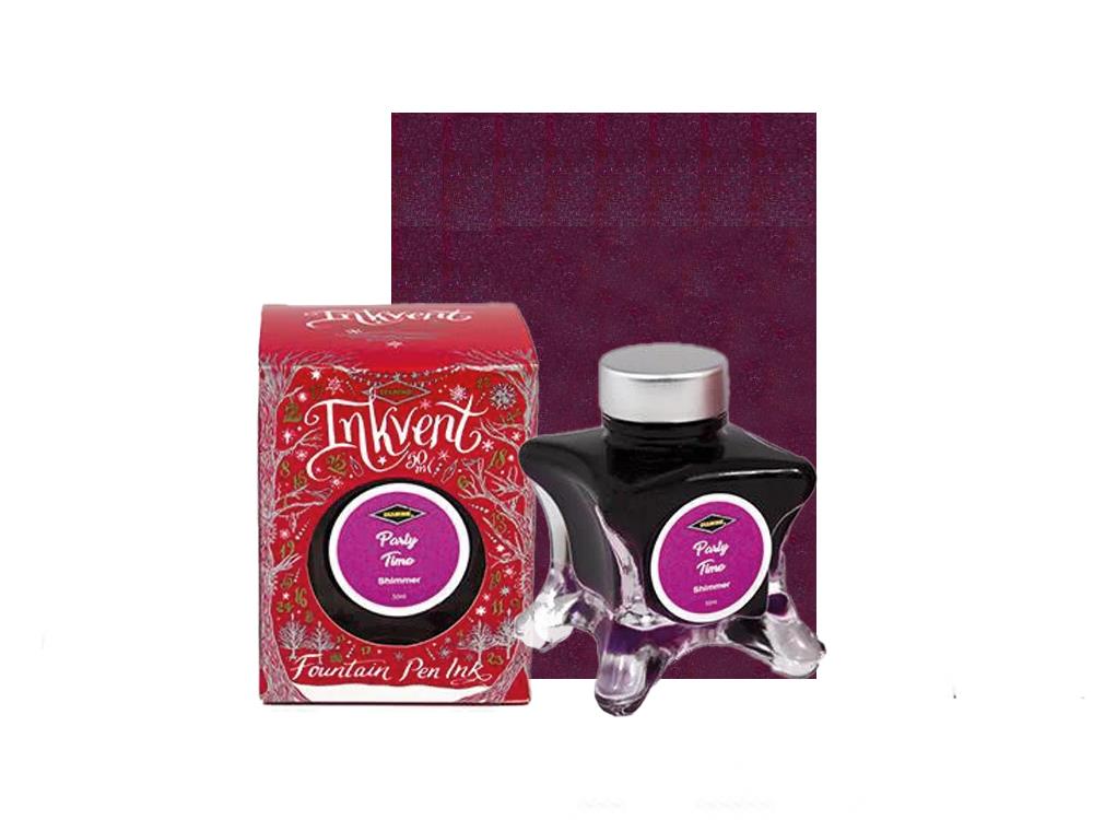 Diamine Party Time Ink Vent Red Tintenfass, 50ml, Violett, Glas
