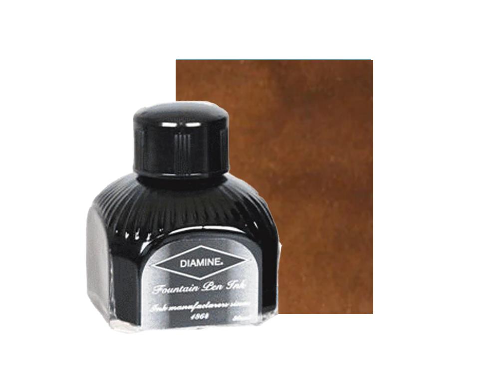 Diamine Tintenfass Raw Sienna, 80ml, Italianische Glass Flasche
