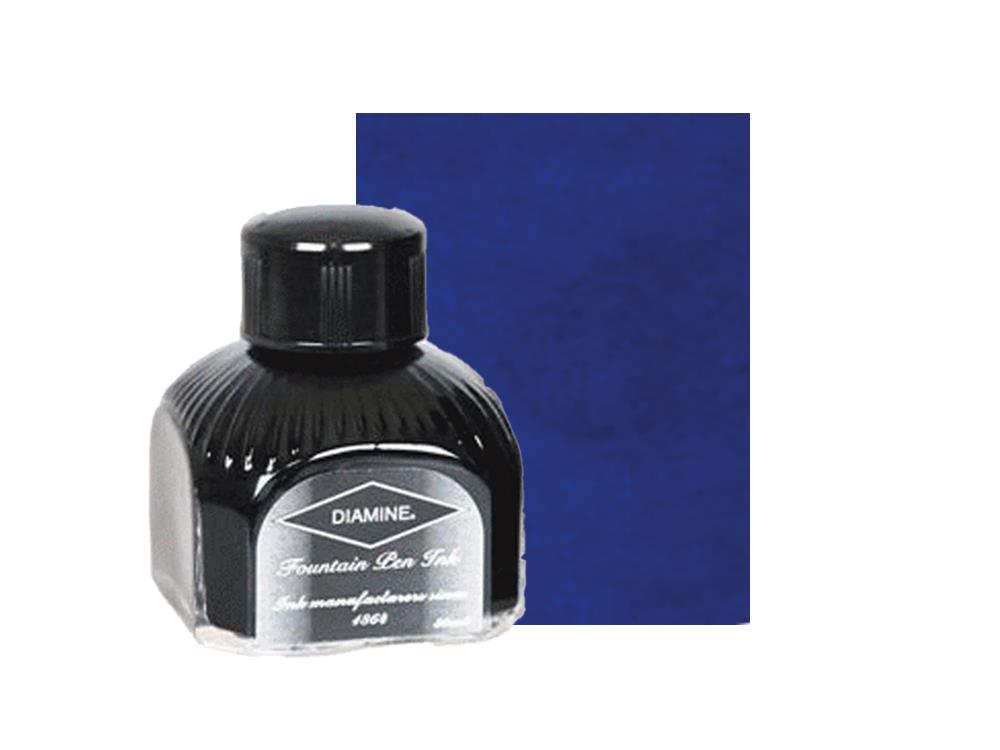 Diamine Tintenfass Sapphire Blue, 80ml, Italianische Glass Flasche