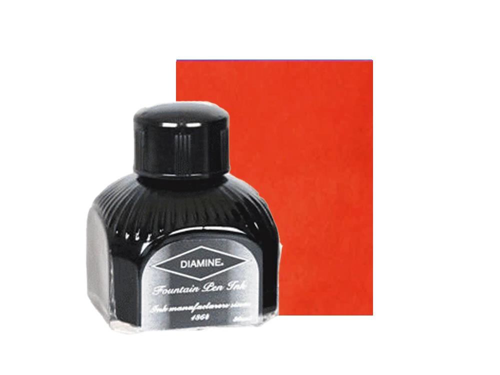 Diamine Tintenfass Vermillion, 80ml, Italianische Glass Flasche
