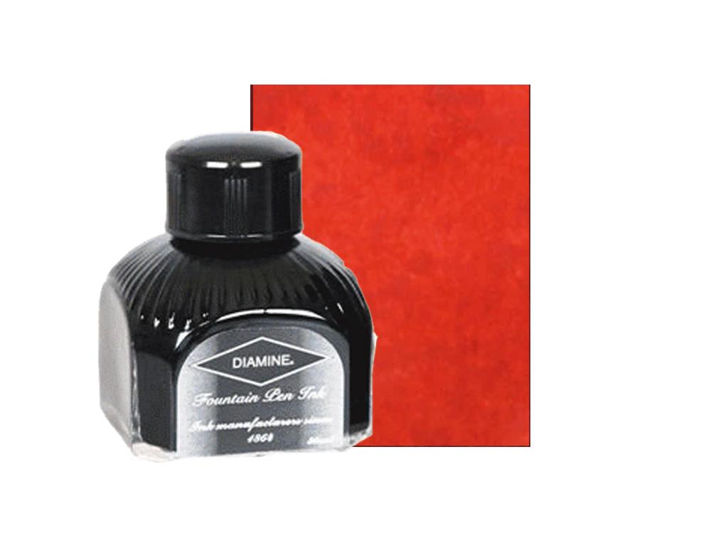 Diamine Tintenfass, 80ml., Wild Strawberry, Italianische Glass Flasche