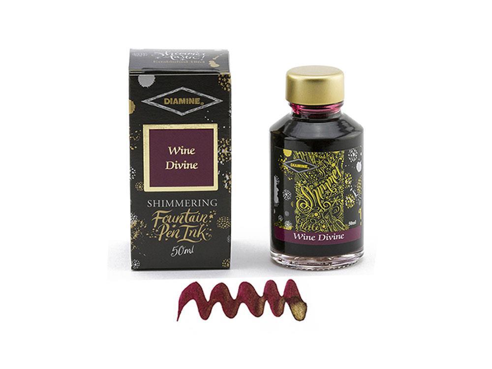 Diamine Shimmering Wine Divine Tintenfass, 50ml., Glass
