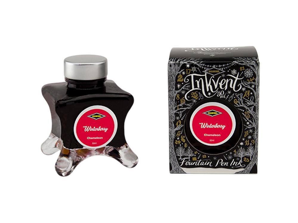 Diamine Ink Vent Black Chamaelon Winterberry Tintenfass, 50ml, Rot