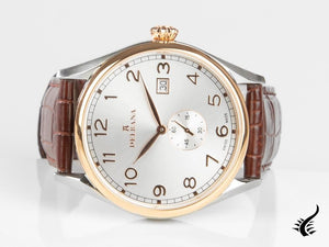 Delbana Classic Fiorentino Quartz Uhr, Grau, 42 mm, Lederband, 53601.682.6.062