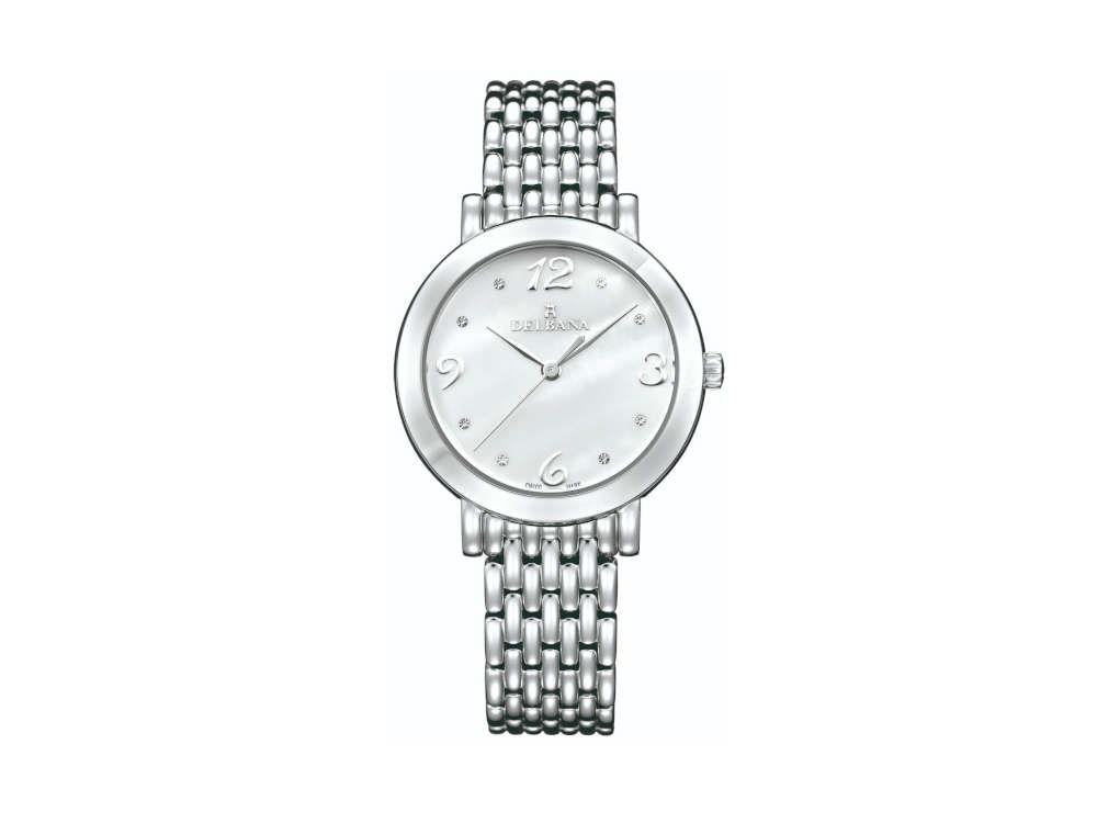 Delbana Dress Villanova Quartz Uhr, Weiss Perlmuttern, 32 mm, 41701.613.1.514