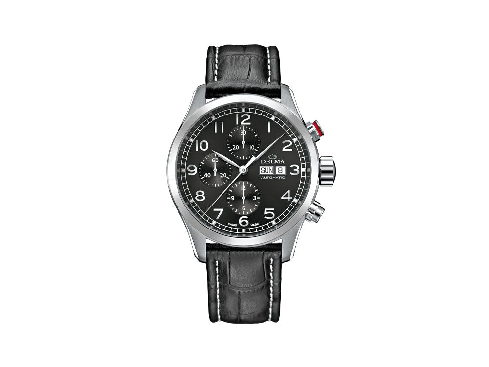 Delma Aero Pioneer Chronograf Automatik Uhr, Schwarz, 45 mm, 41601.580.6.032