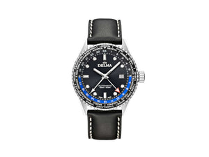 Delma Diver Cayman Worldtimer Automatik Uhr, Schwarz, 42 mm, 41601.710.6.031
