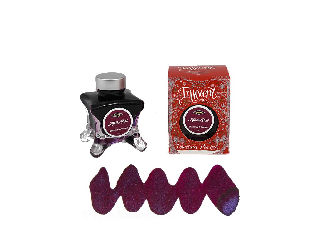 Diamine All The Best Ink Vent Red Tintenfass, 50ml, Violett, Glas